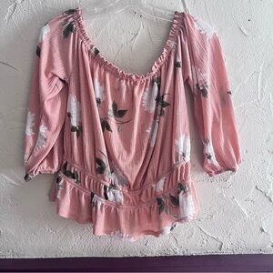 Dynamite Off the Shoulder Floral Top Size Large